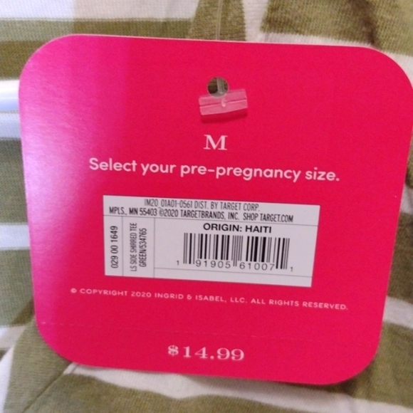 NWT Long Sleeve Scoop Neck Side Shirred Maternity T-Shirt -Ingrid & Isabel - M - Picture 5 of 7